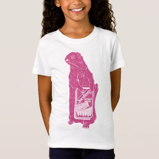 Marmot Groundhog eet sardines T-shirt (Voorkant)
