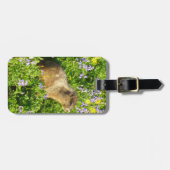 Marmot in Mount Rainier Wildbloemen Bagagelabel (Voorkant horizontaal)