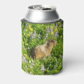 Marmot in Mount Rainier Wildbloemen Blikjeskoeler (Blikje Achterkant)