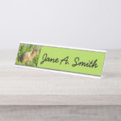 Marmot in Mount Rainier Wildbloemen Bureau Naambordje (Voorkant)