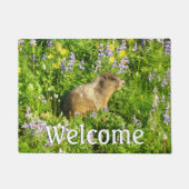 Marmot in Mount Rainier Wildbloemen Deurmat (Voorkant)