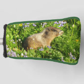 Marmot in Mount Rainier Wildbloemen Golfheadcover (Voorkant)