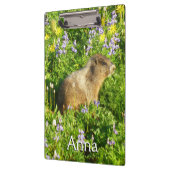Marmot in Mount Rainier Wildbloemen Klembord (Links)