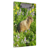 Marmot in Mount Rainier Wildbloemen Klembord (Rechts)