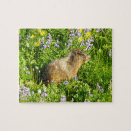 Marmot in Mount Rainier Wildbloemen Legpuzzel