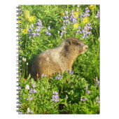 Marmot in Mount Rainier Wildbloemen Notitieboek (Voorkant)