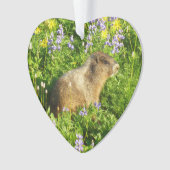 Marmot in Mount Rainier Wildbloemen Ornament (voorkant)
