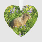 Marmot in Mount Rainier Wildbloemen Ornament (achterkant)