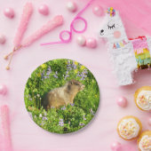 Marmot in Mount Rainier Wildbloemen Papieren Bordje (Feest)