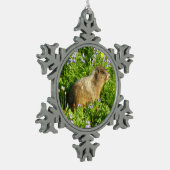Marmot in Mount Rainier Wildbloemen Tin Sneeuwvlok Ornament (Links)