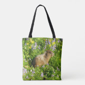 Marmot in Mount Rainier Wildbloemen Tote Bag (Achterkant)