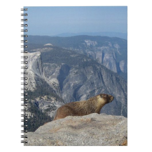 Marmot kijkt half koepel van wolkenrust over - Yo Notitieboek (Voorkant)