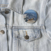 Marmot kijkt half koepel van wolkenrust over - Yo Ronde Button 5,7 Cm (In situ)