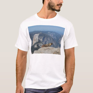 Marmot kijkt half koepel van wolkenrust over - Yo T-shirt