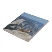 Marmot kijkt half koepel van wolkenrust over - Yo Tegeltje (Zijkant)
