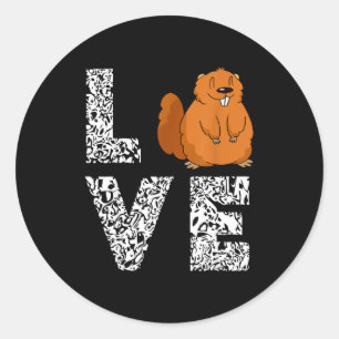 Marmot Liefde Knaagdier Dier Bosmarmot  Ronde Sticker