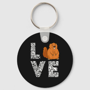 Marmot Liefde Knaagdier Dier Grond Wasbeer Marmot Sleutelhanger