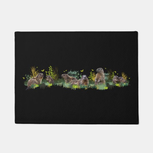 Marmot Meadow deurmat (Zwart) (Voorkant)