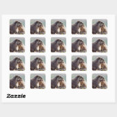 Marmot Moeder met Baby Vierkante Sticker (Vel)