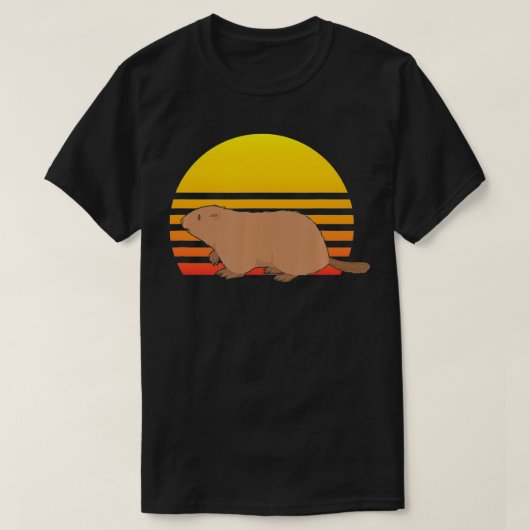 Marmot Retro Sunset Marmot Animal Zookeeper T-shirt (Design voorkant)