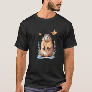 Marmot Vector Schilderen Schattig Fun Animal Spele T-shirt