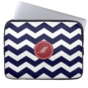 Marnay Blue Chevron Patroonhoes Laptop Sleeve