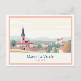 Marne-La-Vallée France Pastel Travel Briefkaart