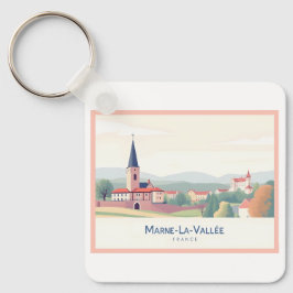 Marne-La-Vallée Frankrijk Pastel Reizen Sleutelhanger