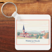 Marne-La-Vallée Frankrijk Pastel Reizen Sleutelhanger (Voorkant)