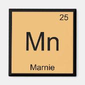 Marnie Name Chemistry Element Periodieke Tabel Magneet (Voorkant)