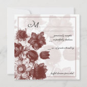 Maroen Elegante Bloem Bruiloft RSVP Kaarten (Voorkant)
