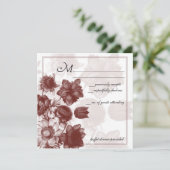 Maroenen Elegante Bloem Bruiloft RSVP Kaarten (Staand voorkant)