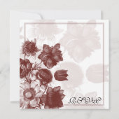 Maroenen Elegante Bloem Bruiloft RSVP Kaarten (Achterkant)