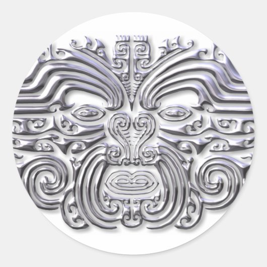 Maroi tattoo-Silver Ronde Sticker (Voorkant)