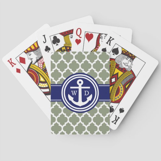 Marokkaans #5 Anker Navyblauw 2 Init Pokerkaarten (Achterkant)