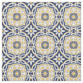 Marokkaans Abstract 2 - blauw, geel Stof (Swatch)