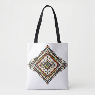 Marokkaans Amazigh Borduurwerk Geometrisch Patroon Tote Bag