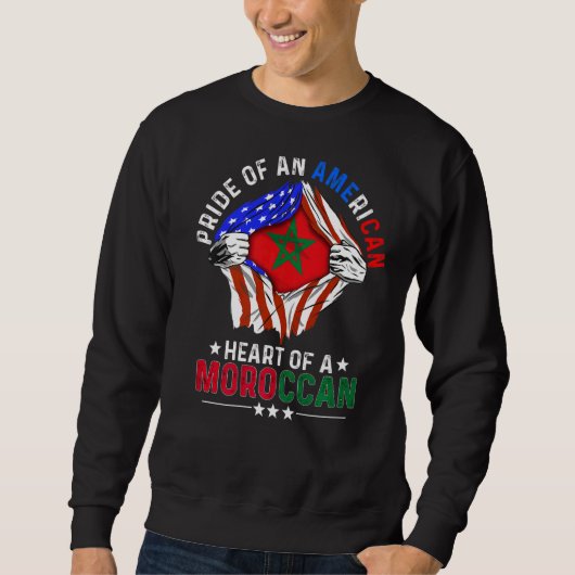 Marokkaans Amerikaans Pride Foreign Country Mo Trui (Voorkant)