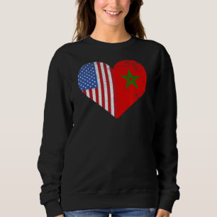 Marokkaans-Amerikaanse vlag Heart Marokko Verenigd Trui