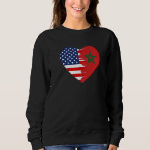 Marokkaans-Amerikaanse vlag Heart Marokko Verenigd Trui