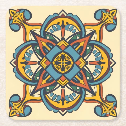 Marokkaans Andalusisch mozaïek Kartonnen Onderzetters (Voorkant)