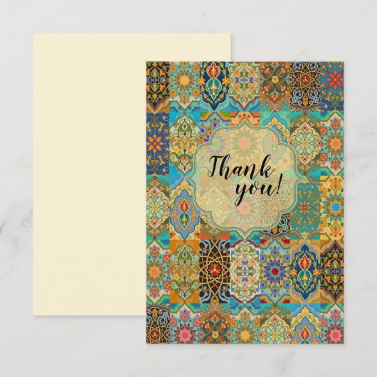 Marokkaans Arabesk Ornament Kaart (Voorkant / Achterkant)