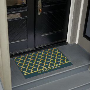 Marokkaans Arabesque Gold en blauw Deurmat