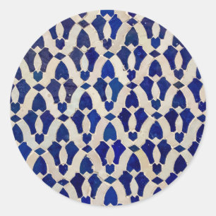 Marokkaans Arabesque Tegel Mosaic design Ronde Sticker