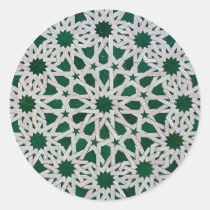 Marokkaans Arabesque Tegel Mosaic design Ronde Sticker