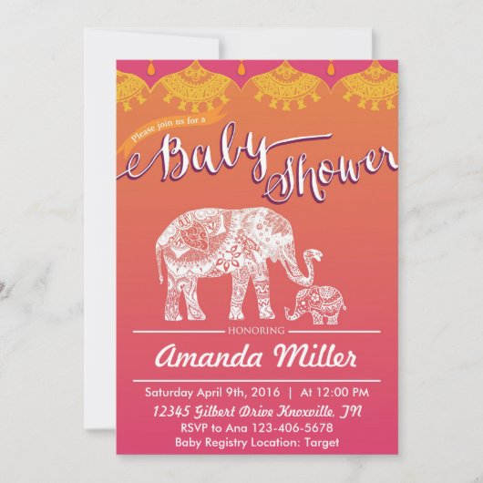 Marokkaans Baby shower - Indische Inspiratie - Ind Kaart (Voorkant)