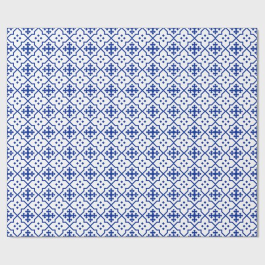 Marokkaans blauw cadeaupapier (Vlak)