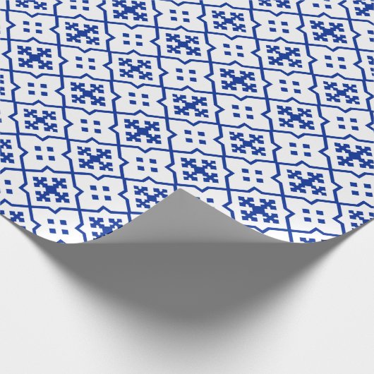 Marokkaans blauw cadeaupapier (Hoek)