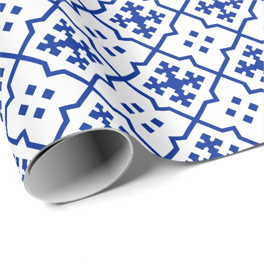 Marokkaans blauw cadeaupapier (Rol Hoek)