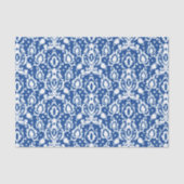 Marokkaans Blauw en Wit Casbah Damask Tissuepapier (Voorkant)